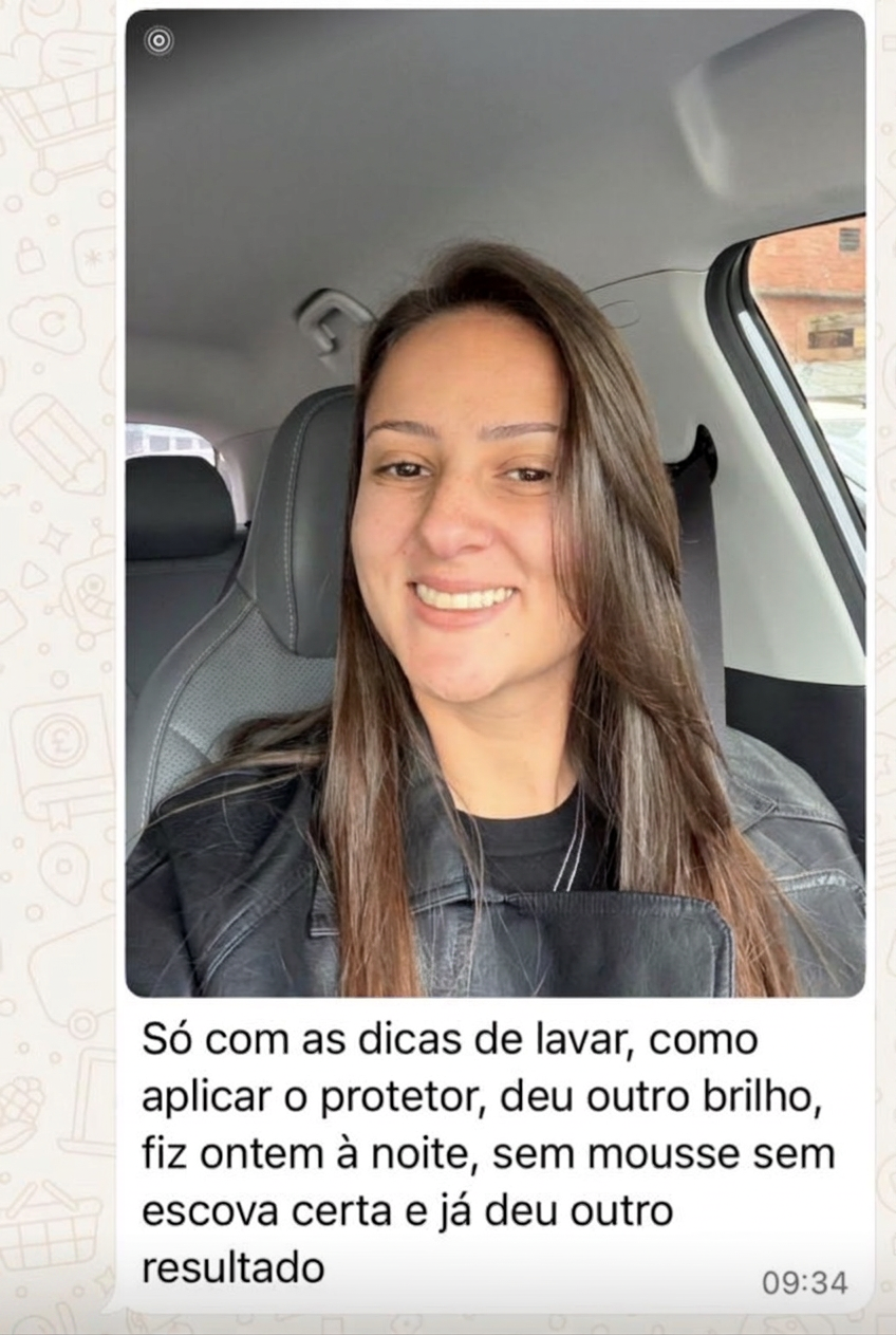 Print de aluna 1 compartilhando resultado do método Escova Perfeita