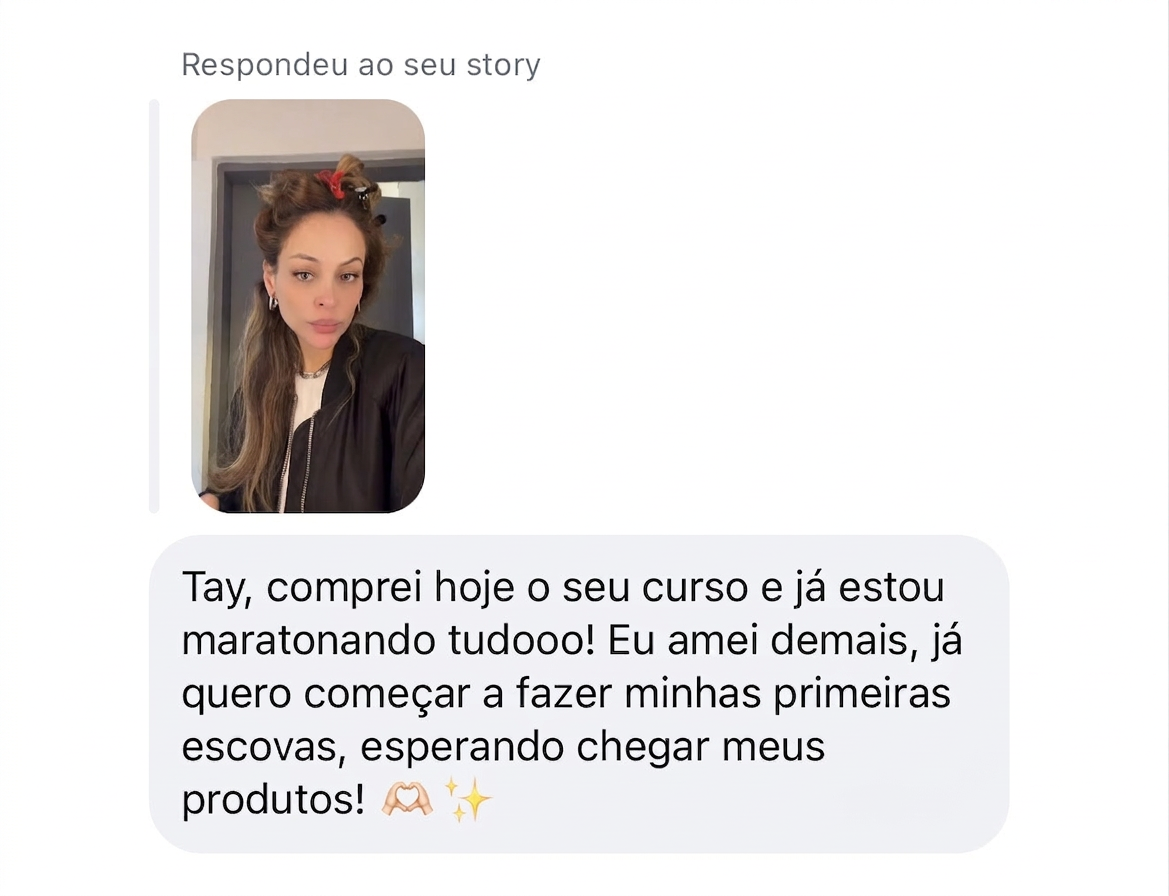 Print de aluna 3 compartilhando resultado do método Escova Perfeita